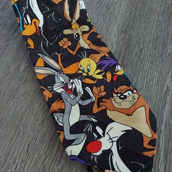 Vintage 90s Warner Bros. Looney Tunes Mania Tie - Picture 3 of 5